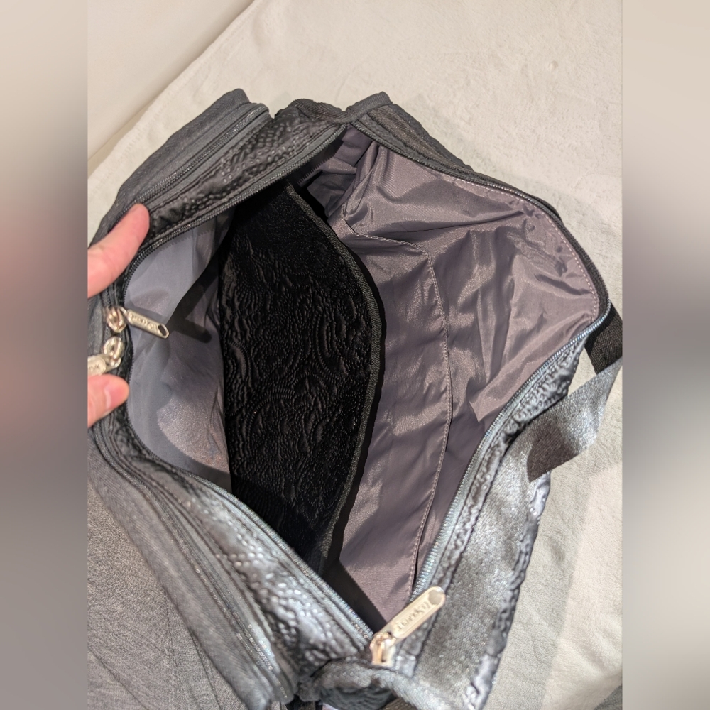 Lesportsac Textured Black Convertible Laptop Backpack Bag - Picture 8 of 12